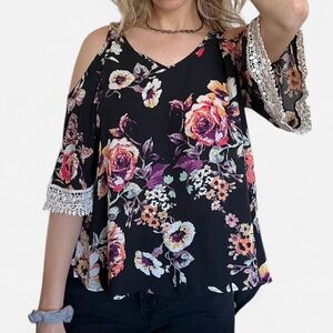 Love on a Hanger Black Floral Blouse